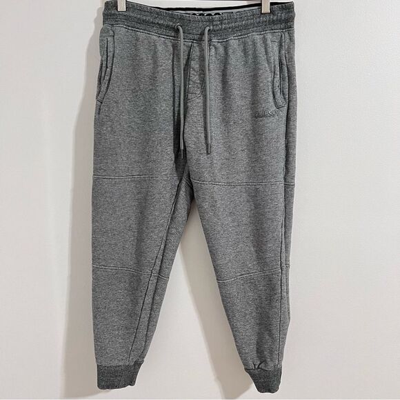 Guess Men Light Gray Jogger Size M Moto Elastic Waist Casual Minimalistic Logo - Picture 1 of 6